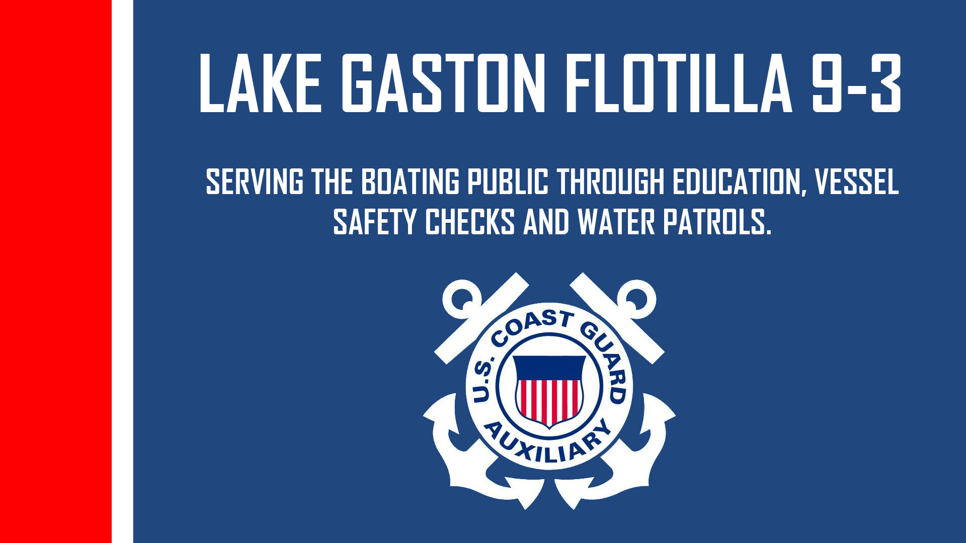 US Coast Guard Auxiliary 2020 Lake Gaston Boater Safety Class Dates